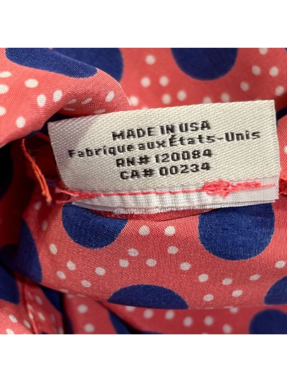 Tucker Silk Shirt Dress Peach Blue Polka Dot Button Front Womens Size P Small - Picture 7 of 12
